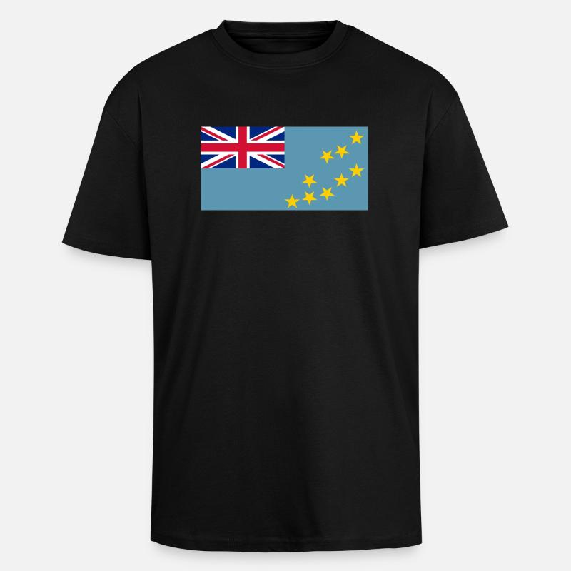 Tuvalu Flagg - Oversized Heavyweight Unisex T-Shirt - Schwarz