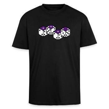ACAB Würfel - Oversized Heavyweight Unisex T-Shirt - Schwarz - Vorne - Alina (178cm) & Michal (187cm)