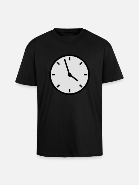 uhr_f2 - Oversized Heavyweight Unisex T-Shirt - Schwarz