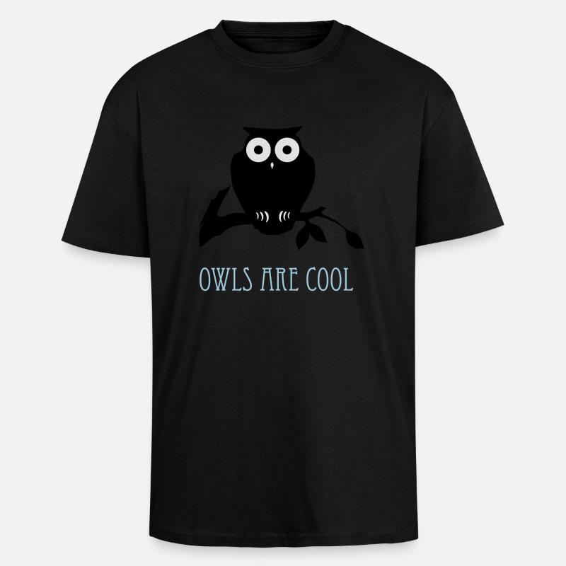 owls are cool - Oversized Heavyweight Unisex T-Shirt - Schwarz