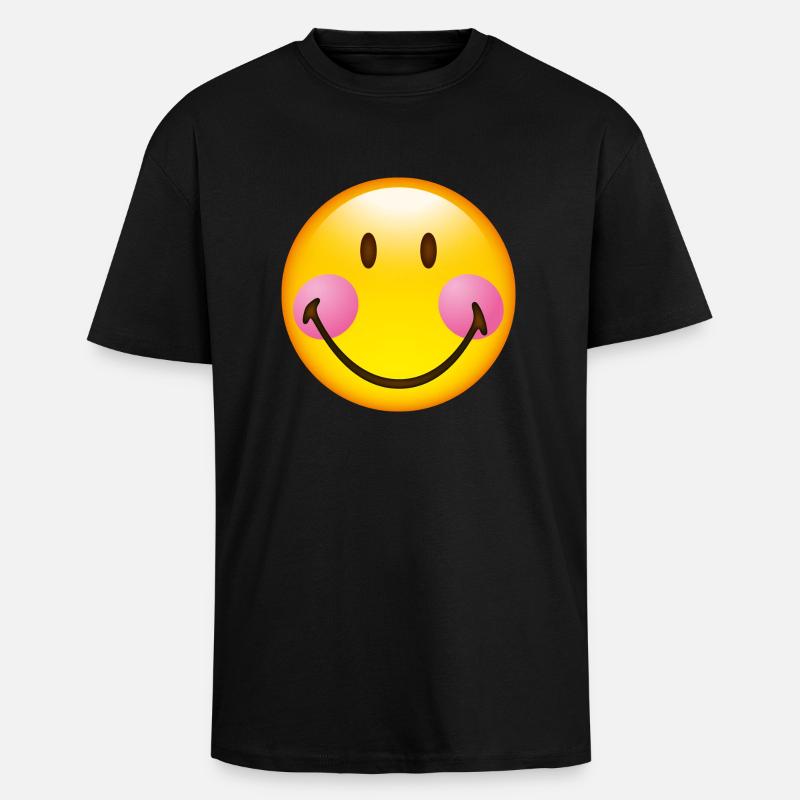 Smiley Glossy Blush - Tyk Oversize T-shirt - sort