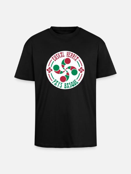 croix basque lauburu 59 - T-shirt unisexe oversize épais - noir