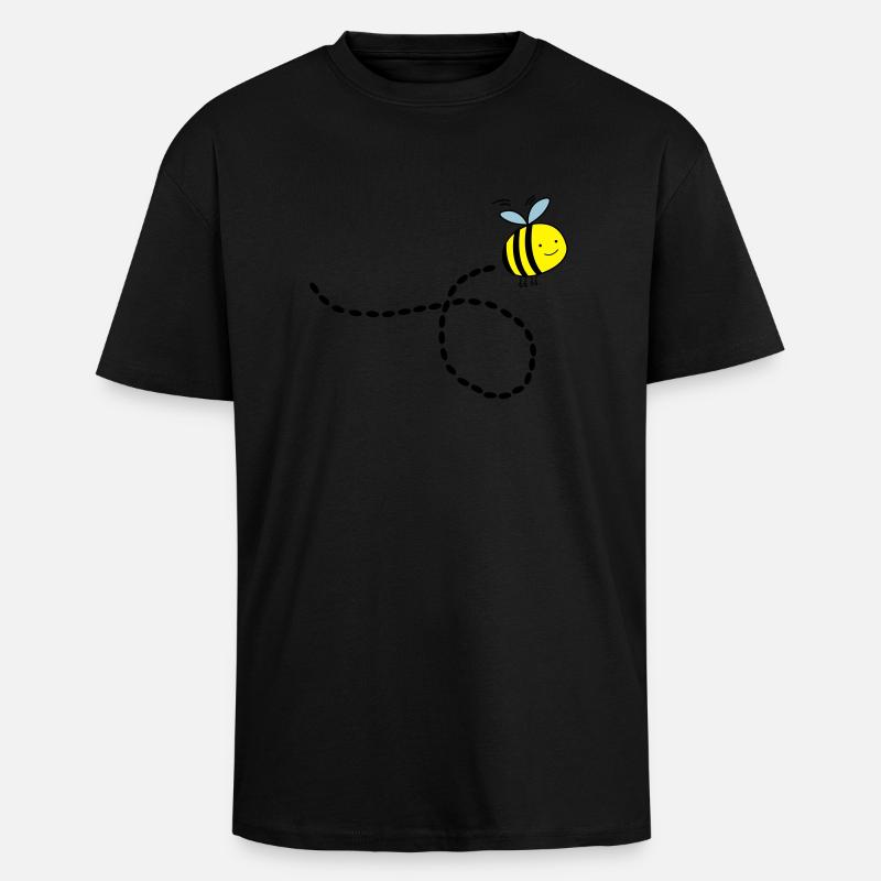 flying_bee_02 - Oversized Heavyweight Unisex T-Shirt - Schwarz