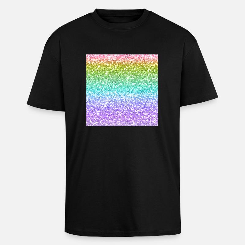 Regenbogen Funkeln - Oversized Heavyweight Unisex T-Shirt - Schwarz