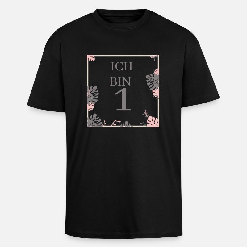 ich bin 1 - Oversized Heavyweight Unisex T-Shirt - Schwarz