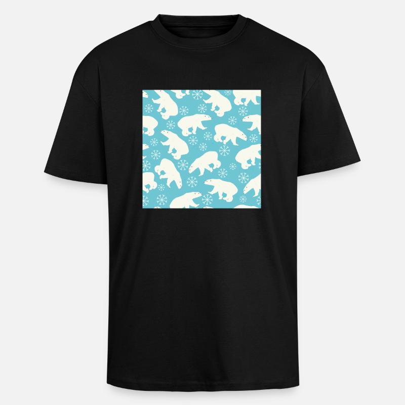 Eisbär - Oversized Heavyweight Unisex T-Shirt - Schwarz