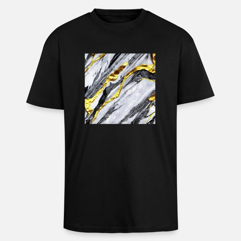 Marble gold structure - Unisex Oversized Heavyweight T-shirt - black