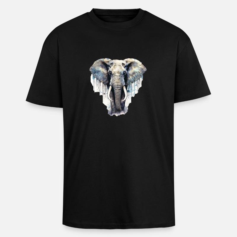Elephant - Unisex Oversized Heavyweight T-shirt - black