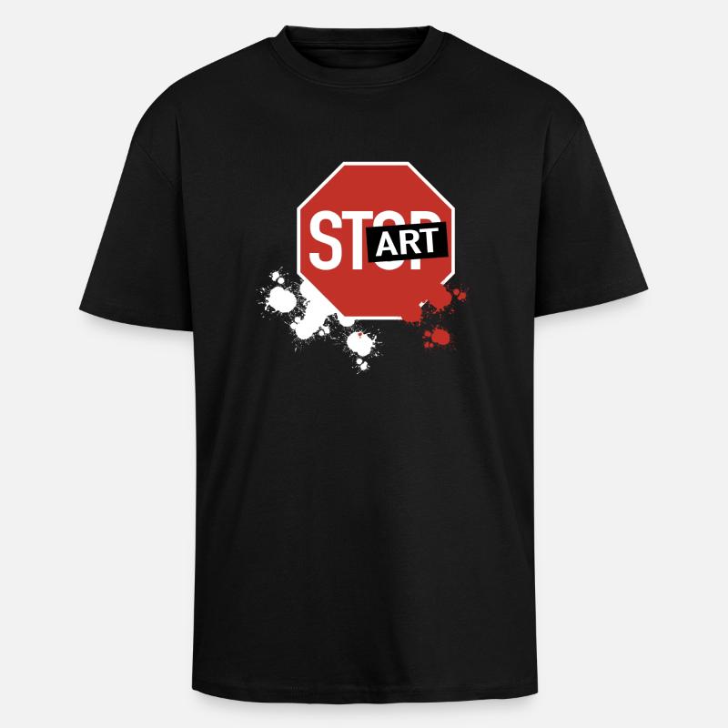 Stop wird Start - Oversized Heavyweight Unisex T-Shirt - Schwarz