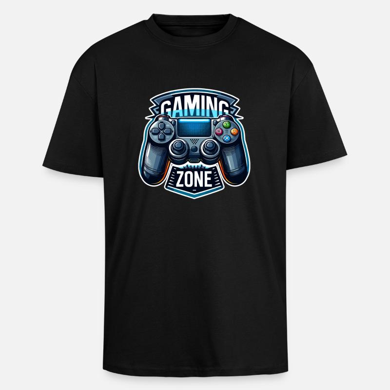Gaming Zone - Controller Illustration - Unisex Oversized Heavyweight T-shirt - black