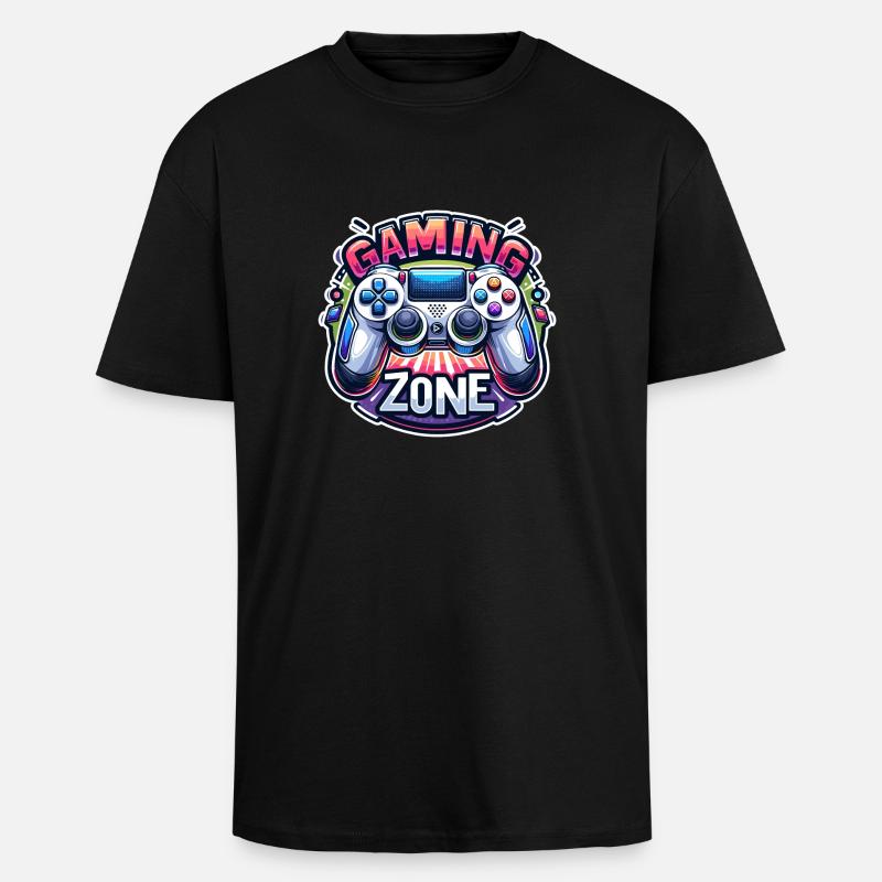 Gaming Zone - Controller Illustration - Unisex Oversized Heavyweight T-shirt - black