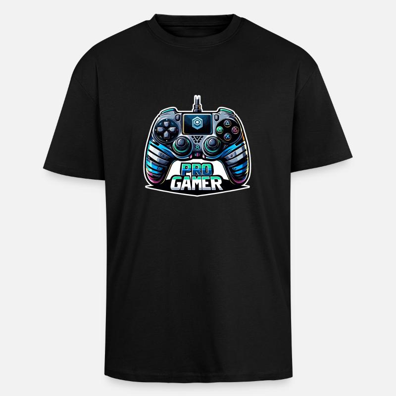 Pro Gamer - Controller Illustration - Unisex Oversized Heavyweight T-shirt - black
