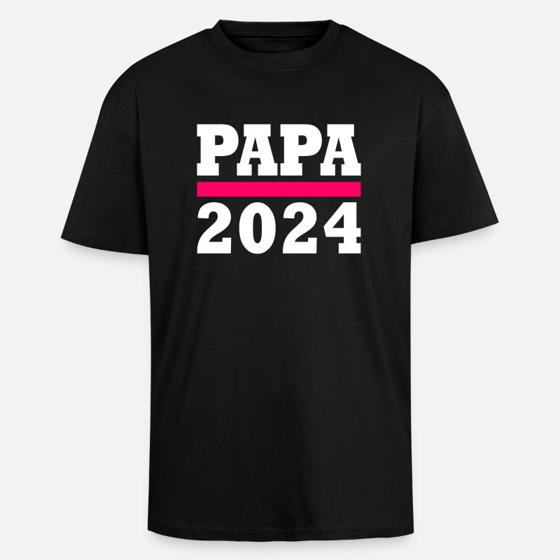 Papa 2024 - Oversized Heavyweight Unisex T-Shirt - Schwarz