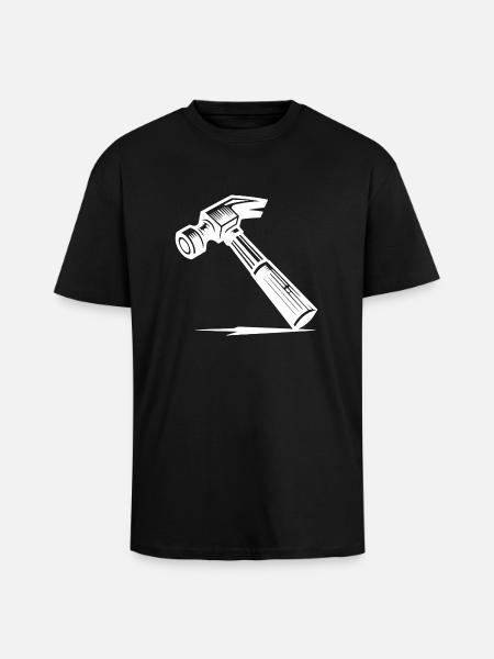 Creativity needs a carpenter's hammer - Unisex Oversized Heavyweight T-shirt - black