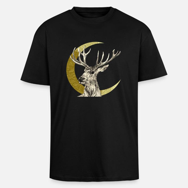 Deer - Unisex Oversized Heavyweight T-shirt - black