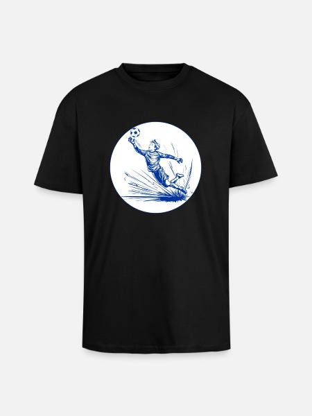 Goalkeeper (blue and white) - Unisex Oversized Heavyweight T-shirt - black