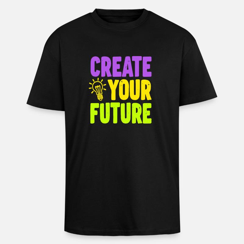 Create Your Future Glühbirne - Oversized Heavyweight Unisex T-Shirt - Schwarz