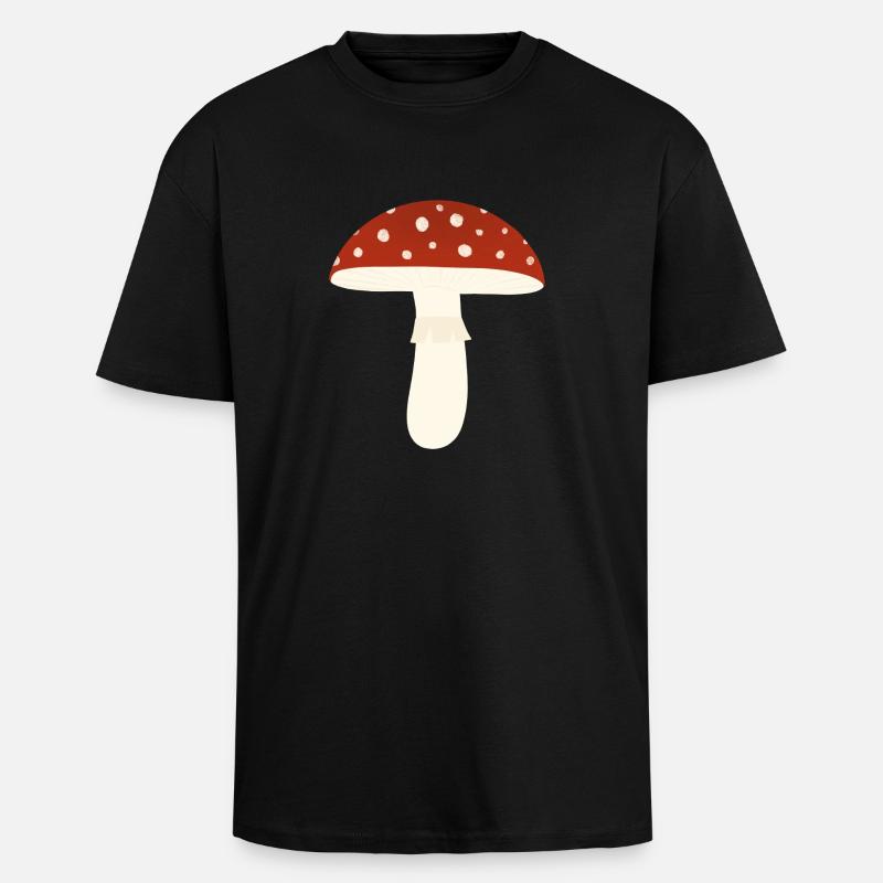 Toadstool Fly Agaric Mushroom - Unisex Oversized Heavyweight T-shirt - black