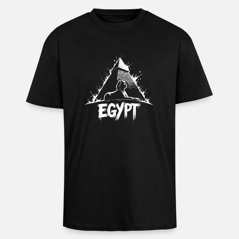 Egypt Sphinx Pyramid - Unisex Oversized Heavyweight T-shirt - black