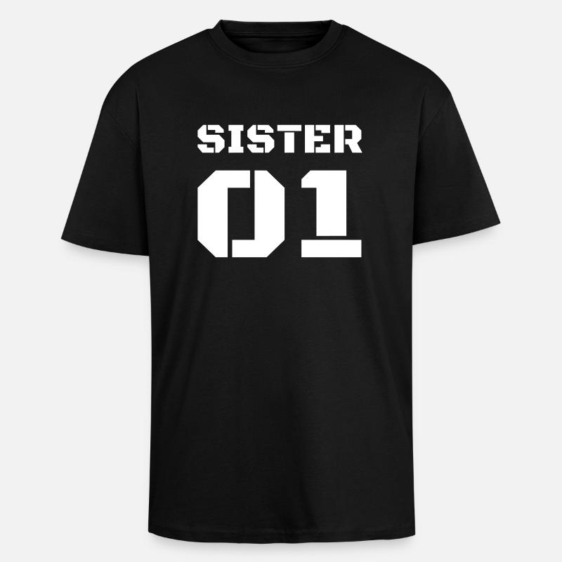 Sister 01 - Schwester Design - Oversized Heavyweight Unisex T-Shirt - Schwarz