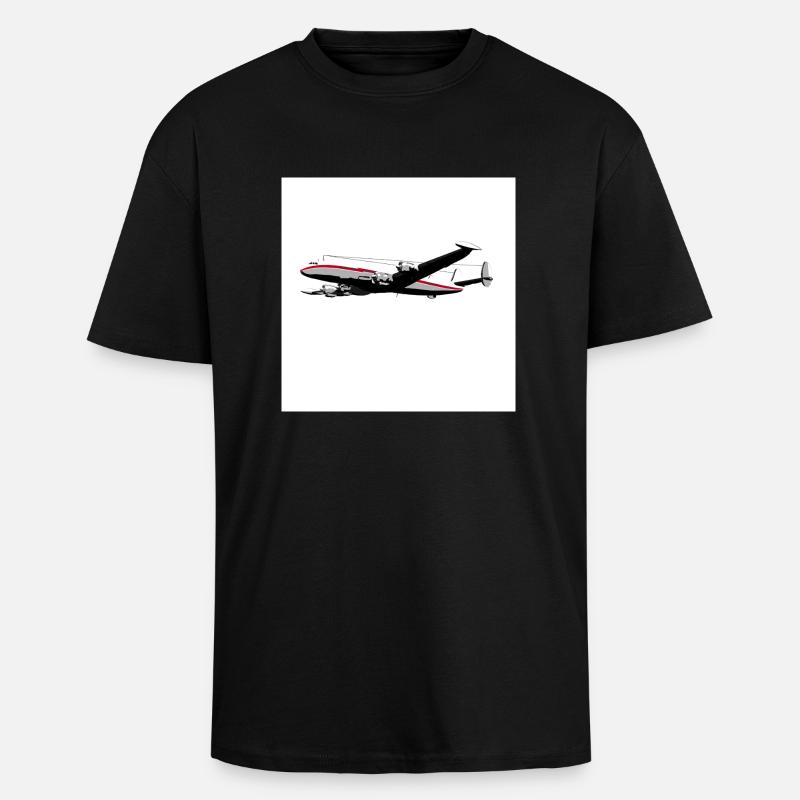 Flugzeug - Oversized Heavyweight Unisex T-Shirt - Schwarz