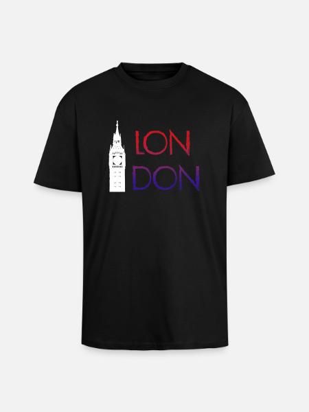 Londres - T-shirt unisexe oversize épais - noir
