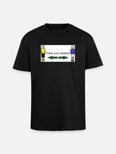 Check distance - Oversized Heavyweight Unisex T-Shirt - Schwarz