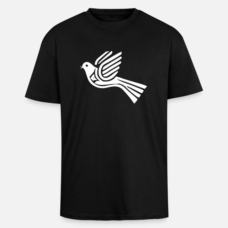 Friedenstaube taube - Oversized Heavyweight Unisex T-Shirt - Schwarz