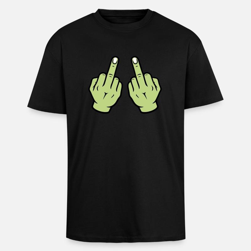 Main du majeur - T-shirt unisexe oversize épais - noir