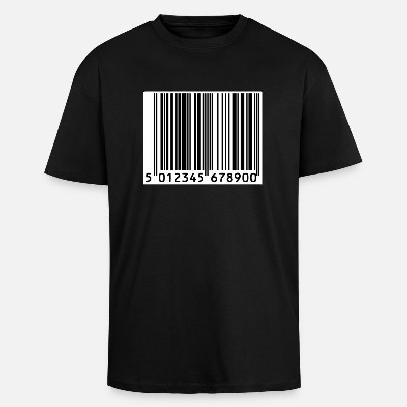 code à barres - T-shirt unisexe oversize épais - noir