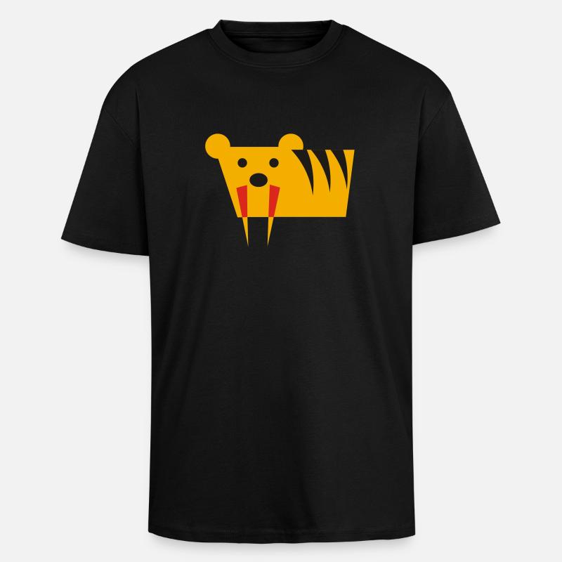 Säbelzahntiger - Oversized Heavyweight Unisex T-Shirt - Schwarz