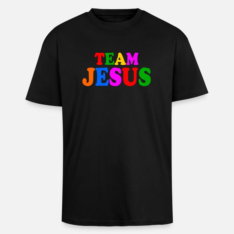 Team jesus lgbt - Oversized Heavyweight Unisex T-Shirt - Schwarz