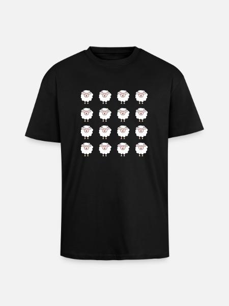 Mouton - T-shirt unisexe oversize épais - noir