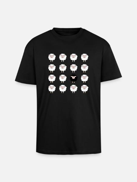 Schaf - Oversized Heavyweight Unisex T-Shirt - Schwarz