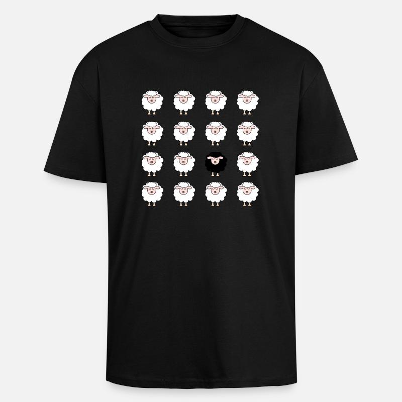 Sheep - Unisex Oversized Heavyweight T-shirt - black