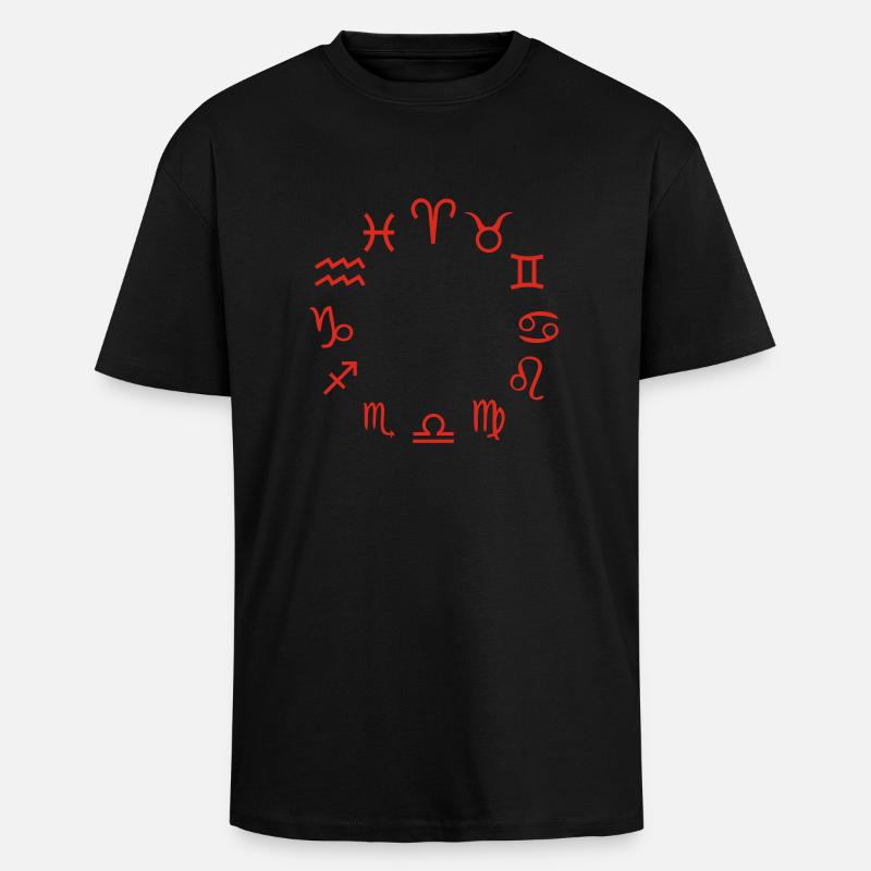 Sternzeichen - Oversized Heavyweight Unisex T-Shirt - Schwarz