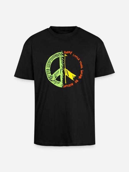 Peace - Oversized Heavyweight Unisex T-Shirt - Schwarz