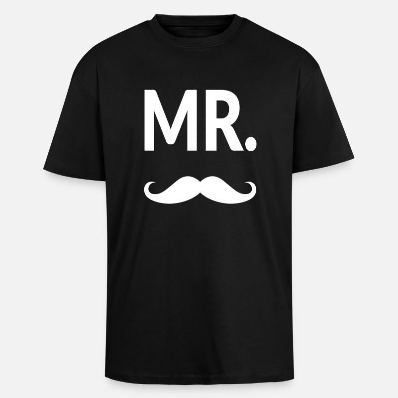 Mr. Moustache - Oversized Heavyweight Unisex T-Shirt - Schwarz