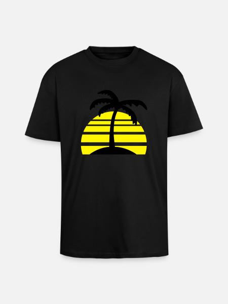 palms__f2 - T-shirt unisexe oversize épais - noir