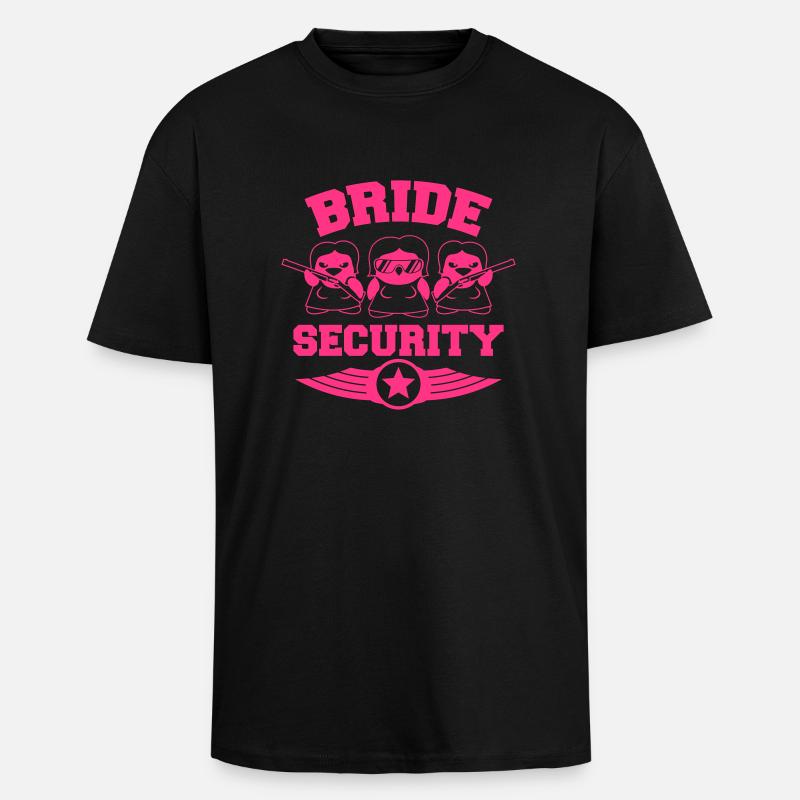Bride Security Penguins - T-shirt unisexe oversize épais - noir