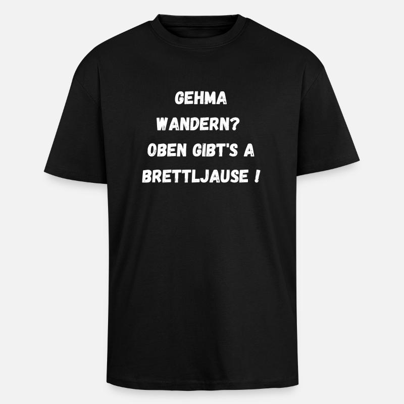 Brettljause - Oversized Heavyweight Unisex T-Shirt - Schwarz