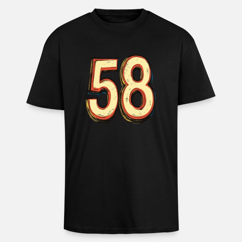Bande dessinée à 58 chiffres - T-shirt unisexe oversize épais - noir