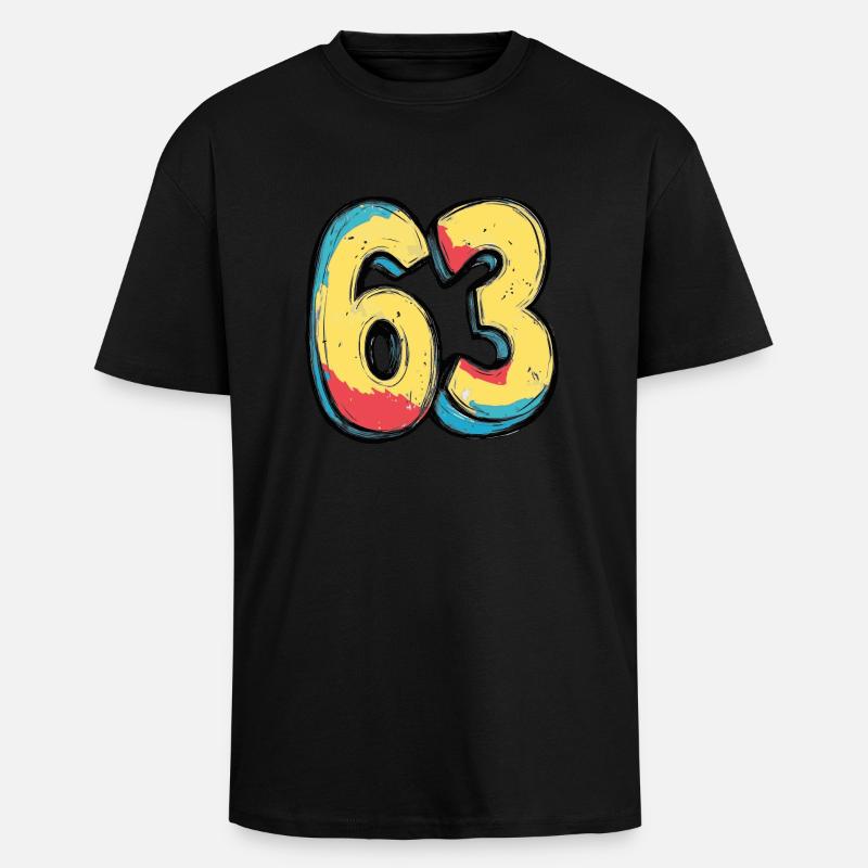 63 Zahl Comic - Oversized Heavyweight Unisex T-Shirt - Schwarz