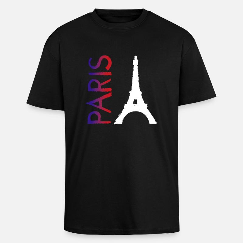 Paris - Oversized Heavyweight Unisex T-Shirt - Schwarz