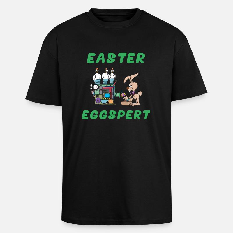 Easter Eggspert - Unisex Oversized Heavyweight T-shirt - black