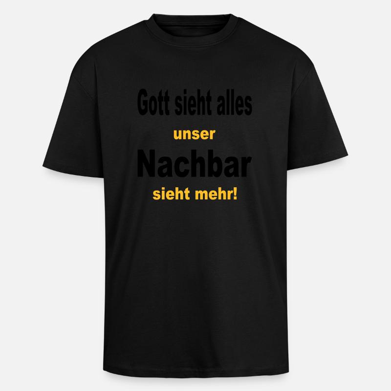 God sees everything - Unisex Oversized Heavyweight T-shirt - black