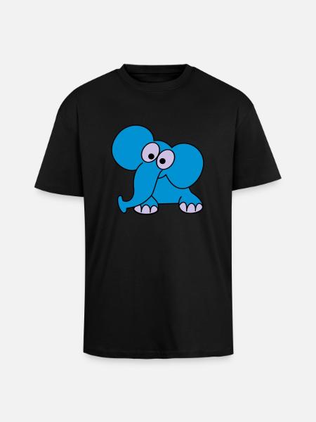 elefant - Oversized Heavyweight Unisex T-Shirt - Schwarz