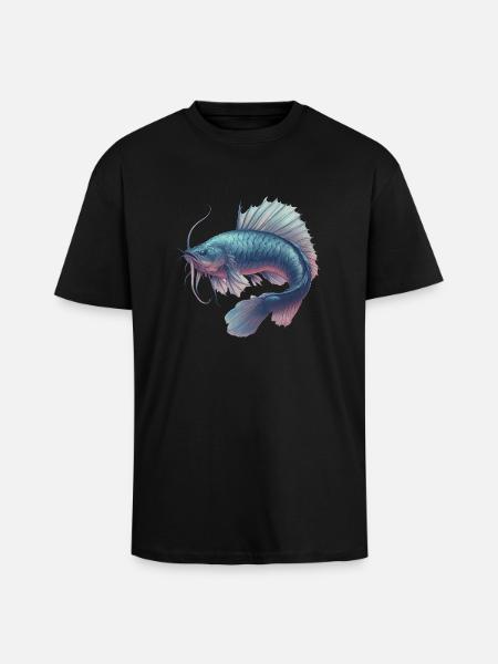 Poisson Fantasy - T-shirt unisexe oversize épais - noir