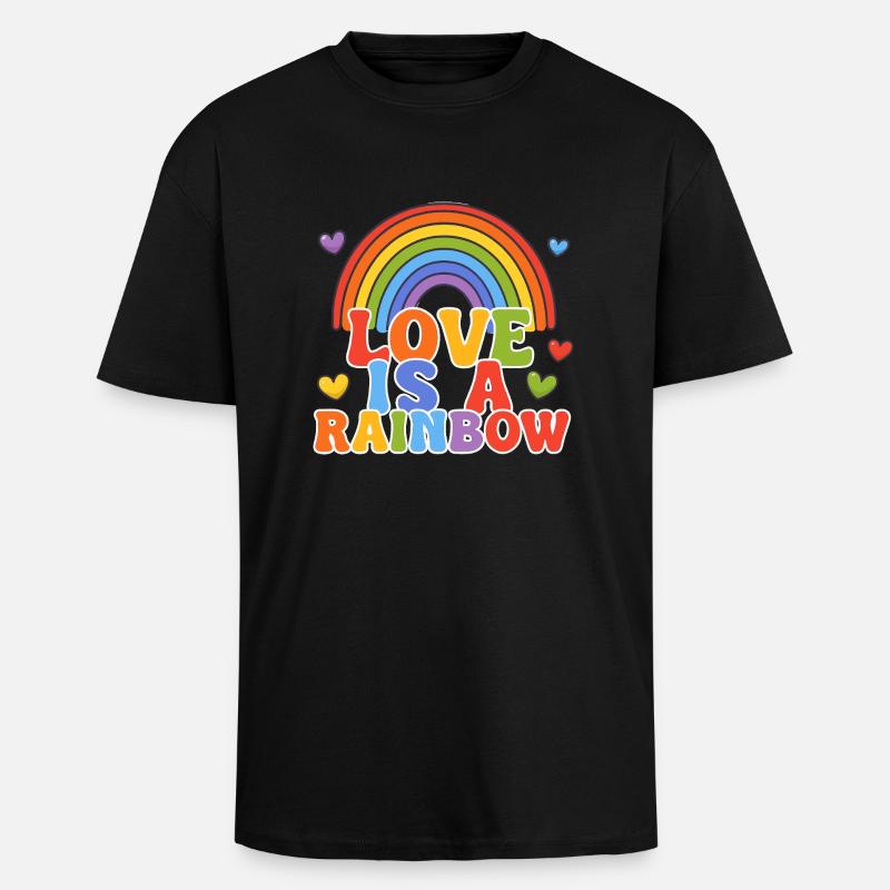 Liebe ist ein Regenbogen - Oversized Heavyweight Unisex T-Shirt - Schwarz