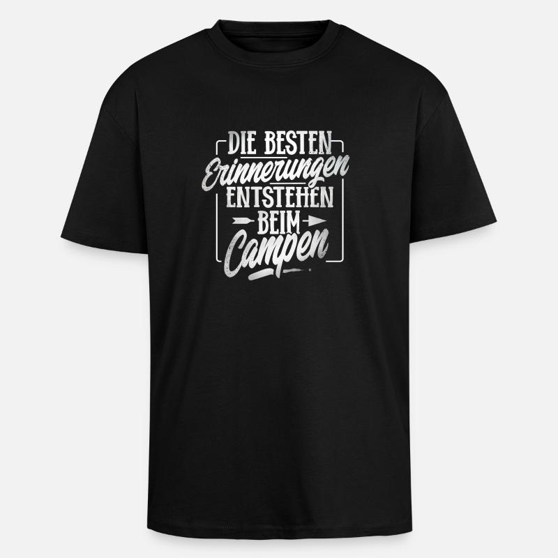 Camping - Oversized Heavyweight Unisex T-Shirt - Schwarz